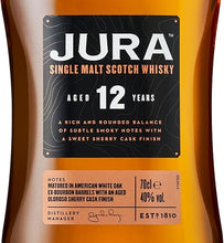 Lade das Bild in den Galerie-Viewer, Jura 12 Jahre Single Malt Scotch Whisky 40%vol. 0,7l

