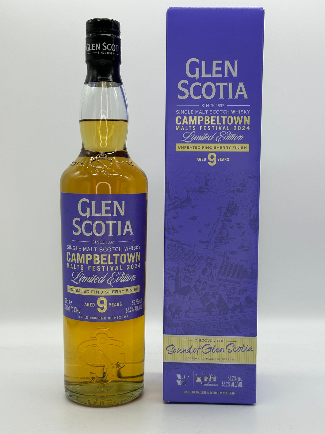 Glen Scotia 9 Jahre Unpeated Fino Sherry Cask Finish Campbeltown Malts Festival 2024 Limited Edition 56,2% vol. 0,7l