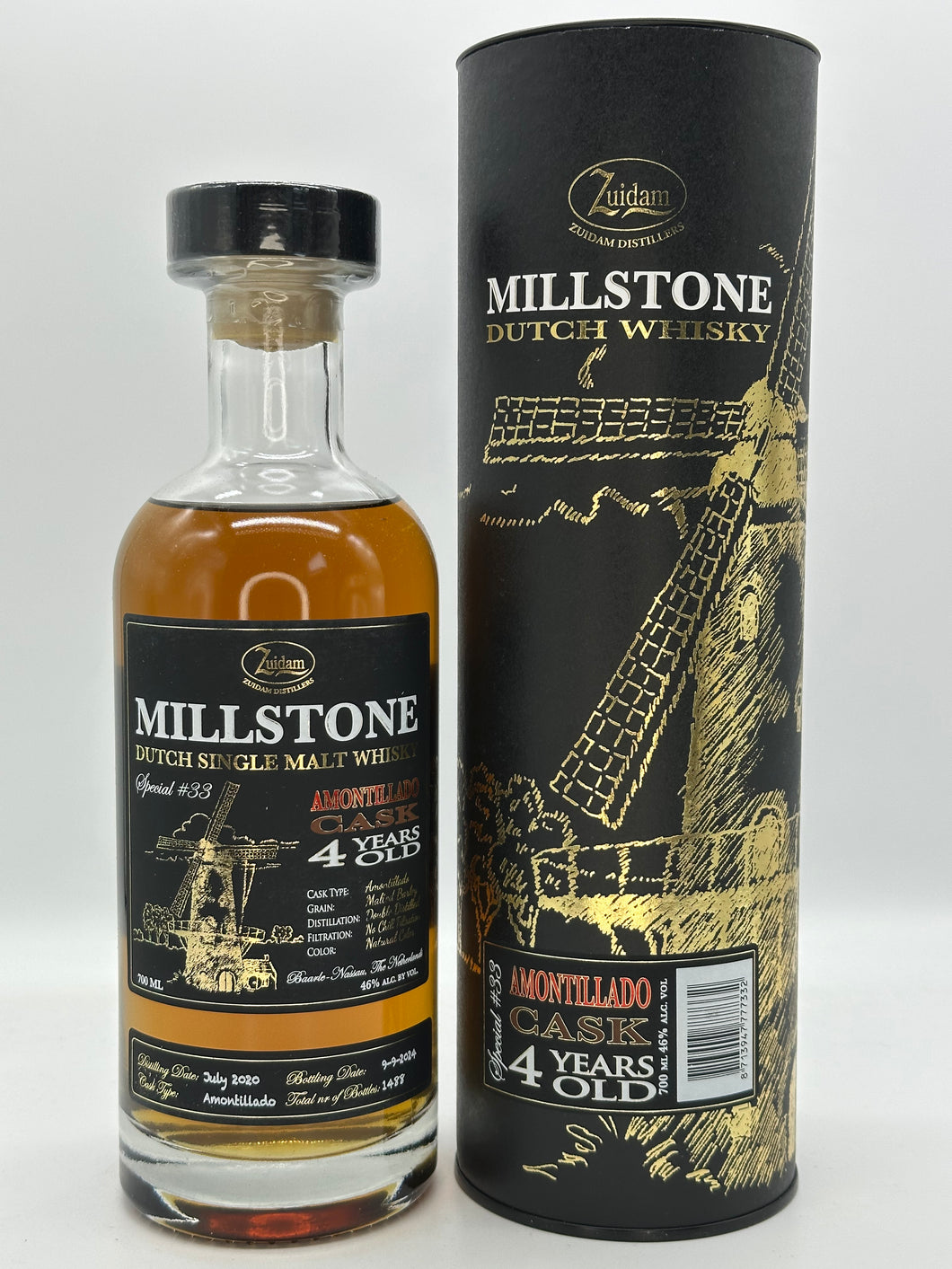 Millstone Amontillado Cask 4 Jahre 2020/2024 Zuidam Distillers Dutch Single Malt Whisky 46%vol. 0,7l