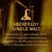 Lade das Bild in den Galerie-Viewer, Aberfeldy 12 Jahre Goldbarren Geschenkbox Highland Single Malt Scotch Whisky 40%vol. 0,7l - Auktionshaus Martin
