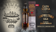 Lade das Bild in den Galerie-Viewer, Glen Scotia Campbeltown Saga Release No.1 Whiskyopolis Vintage 2011 Medium Peated Campbeltown Single Malt Scotch Whisky 50%vol. 0,7l

