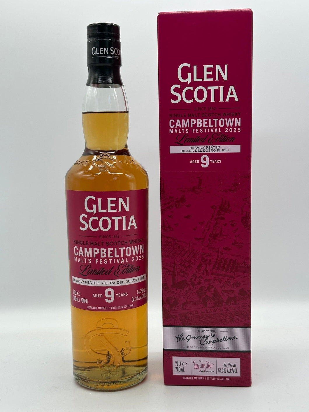 Glen Scotia 9 Jahre Heavily Peated Ribera Del Duero Cask Finish Campbeltown Malts Festival 2025 Limited Edition 54,3% vol. 0,7l - Auktionshaus Martin