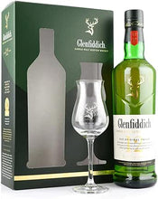 Lade das Bild in den Galerie-Viewer, Glenfiddich Our Original Twelve 12 Jahre Single Malt Scotch Whisky mit Glas 40%vol. 0,7l - Auktionshaus Martin
